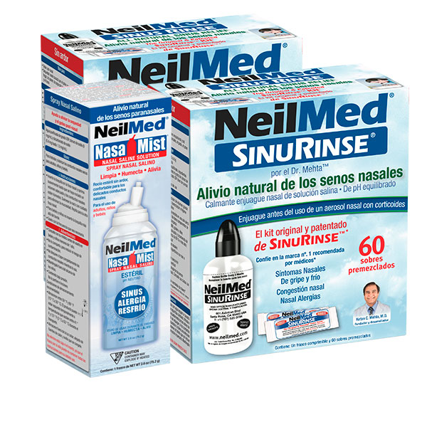 NeilMed Sinus Rinse Kit c150 Sobres Premezclados (inc. 2 botellas) & NasaMist Isotónico 75mL