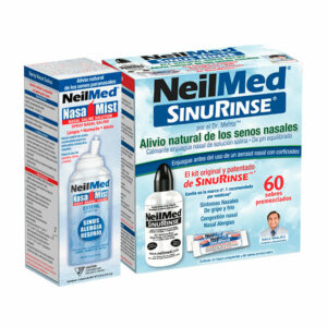 Sinus Rinse Kit C/60 Sobres Premezclados (240mL) & NasaMist Spray Solución Salina (Isotónico ) 2.53oz (75mL)